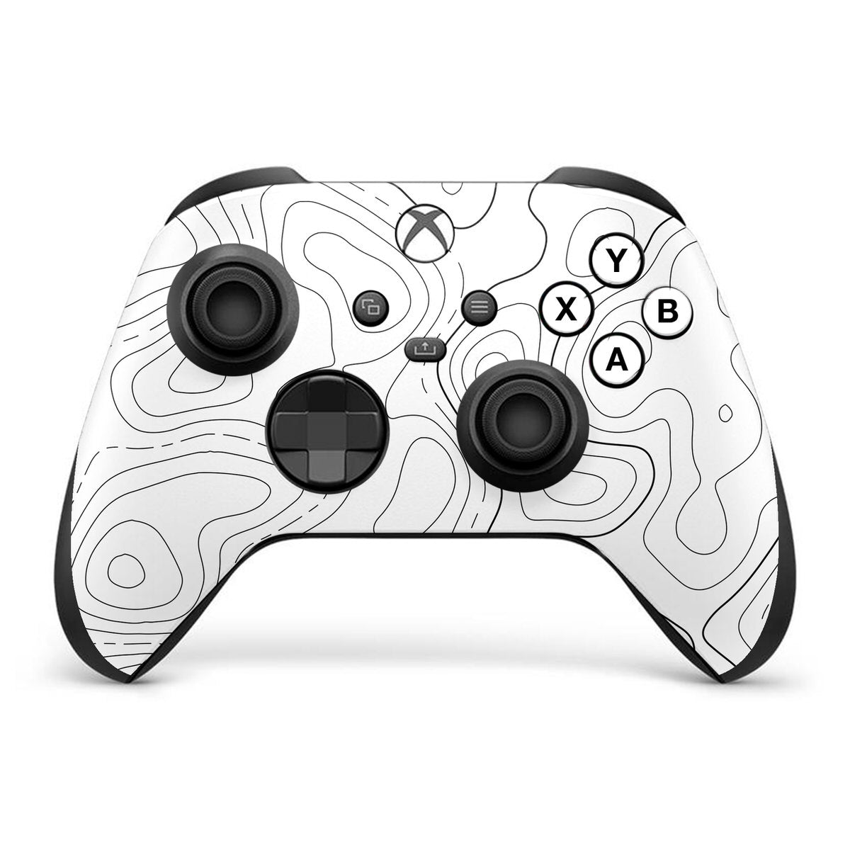 white topographic xbox series x controller skin