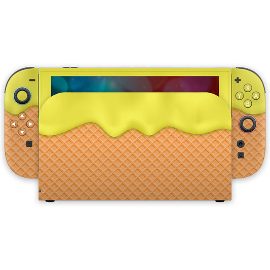 yellow ice cream nintendo switch 2 console skin