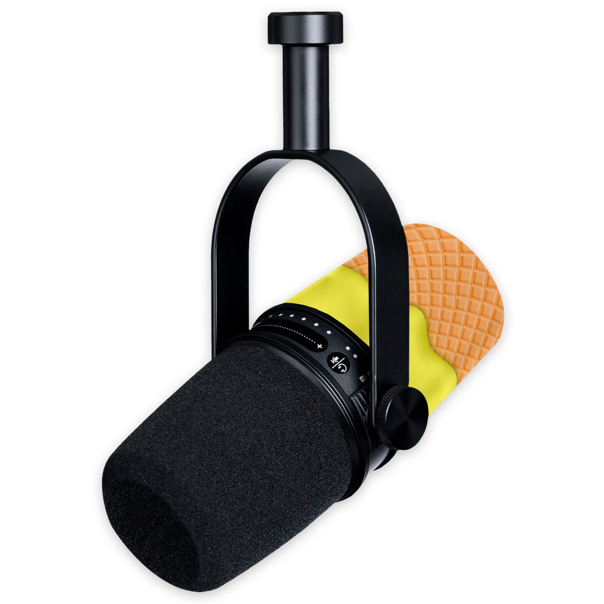 yellow ice cream shure mv7 microphone skin